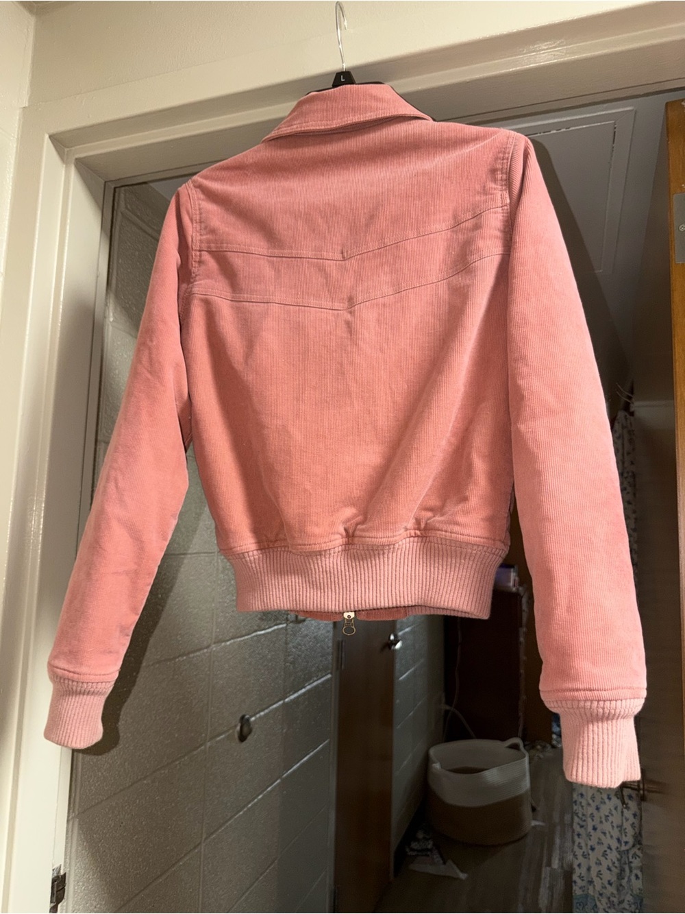 Abercrombie & Fitch Dusty Pink Corduroy Bomber Jacket - Picture 2 of 4